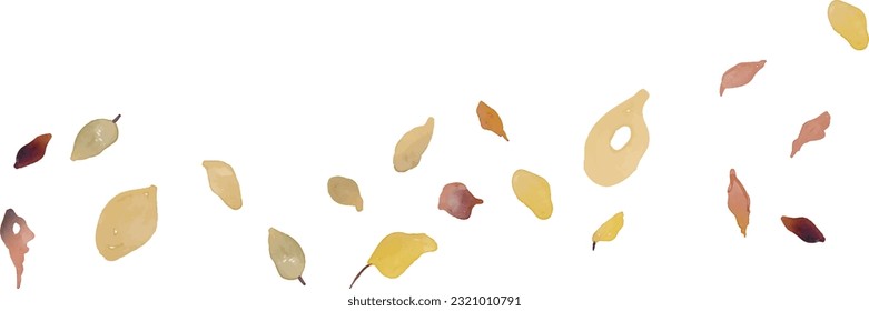 Watercolor. Autumn leaf illustration with watercolor touch. Autumn tree leaves vector illustration.