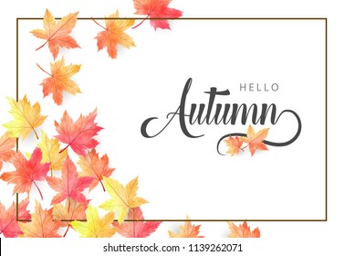 Watercolor Autumn Leaves Background Stock Vector (Royalty Free ...