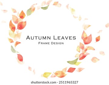 Watercolor Autumn leaves dancing in the wind in many colors