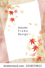 Watercolor Autumn leaves dancing in the wind in many colors