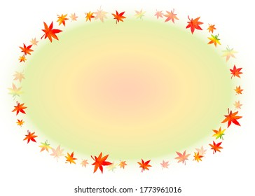 watercolor Autumn leaves frame, vector