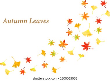 watercolor Autumn leaves vector illustration