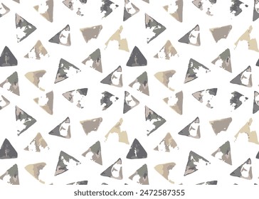 Watercolor autumn winter colorful triangle pattern background illustration, Abstract Pattern with grunge shapes.