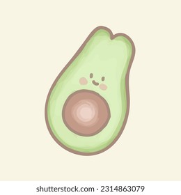 watercolor of avocado , hand drawing cute avocado, avocado isolated