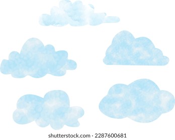 Watercolor baby Blue clouds. For design, print or background