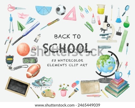 Watercolor back to school background