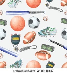 Watercolor back to school seamless pattern