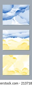 watercolor background. Abstract artistic wallpaper safe ukraine, no war. Three background options, with space for text. Abstract watercolor background, vector