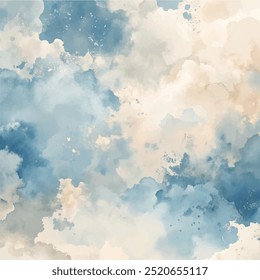 Watercolor background with abstract brushed texture in horizontal orientation. Hand drawn vector texture. Brush stroked painting pastel color watercolor