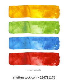 Watercolor background.  Abstract background. Hand drawn. Texture background. Four isolated vectors. eps 8