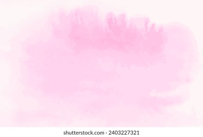 Fondo acuarela pintura abstracta mano suave color rosa rubor. Fondo vectorial de primavera brillante agua lavar mancha de tinta de pincel húmedo sobre textura de papel blanco. La pintura de agua fluye para el diseño de primavera.