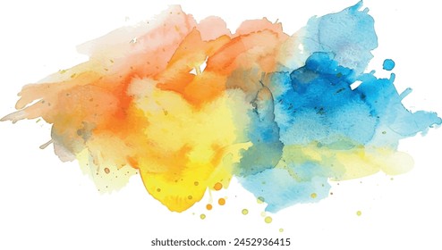 watercolor background abstract with splashes, red yellow blue