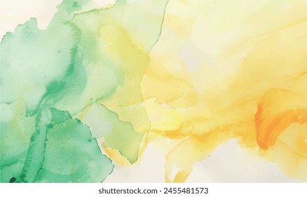 Aquarellhintergrund abstrakt mit Spritzer, gelb grün	
