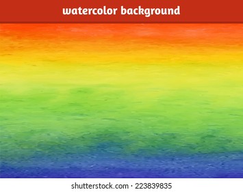 Watercolor background, abstract vector rainbow texture