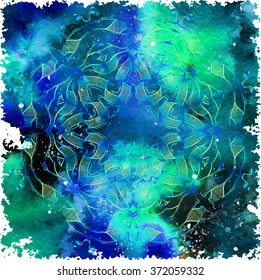 watercolor background, acrylic,card for you,different stains,handmade,beautiful abstract background,Mandala,colored spots vector
