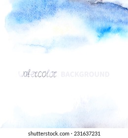 watercolor background (blue) paper texture avarelnoy. frame