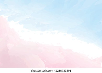 Watercolor background the blue and pink color 