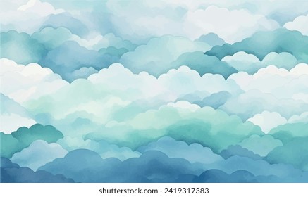 	
watercolor background blue sky with clouds	
