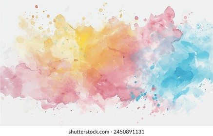  watercolor background brush strokes, pink yellow blue