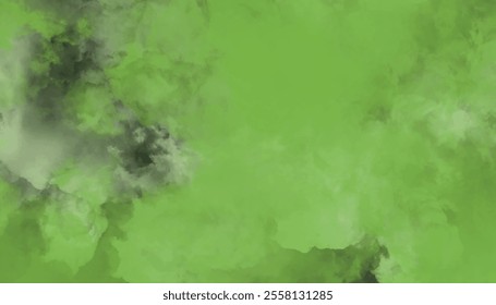 Watercolor background with clouds effect. Light leaf-colored smoke in gray color,	