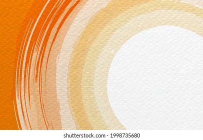 Watercolor background design template with orange color