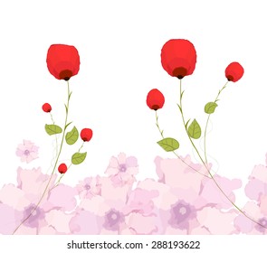 watercolor background and floral