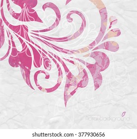 Watercolor background. Floral composition