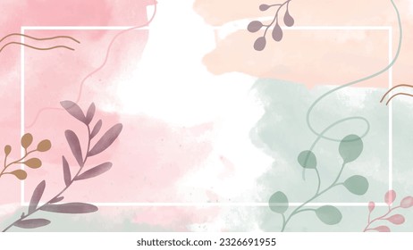 Watercolor background with floral vector