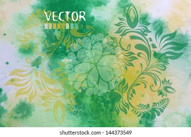 watercolor background with flowers