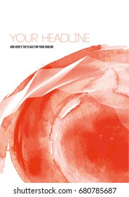 Watercolor Background for Flyer / Poster / Cover etc. combined with abstract lines