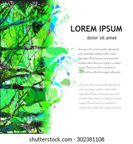 Watercolor background a frame for the text. Vector