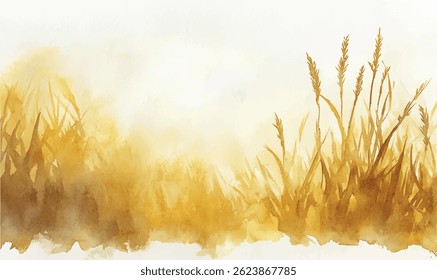 aquarel achtergrond ingelijst tarweveld	

