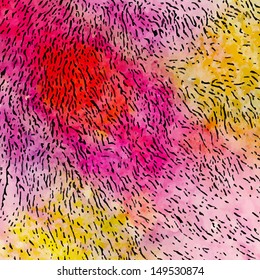 Watercolor background with fur texture - vector