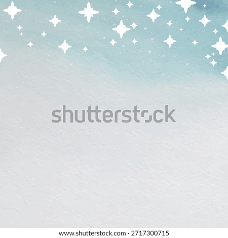 A watercolor background with a gradient of blue and white, featuring a textured surface and scattered white star shapes. Background with copy space vector.