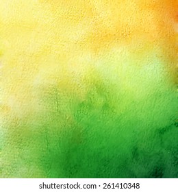 Watercolor Background. Green And Yellow.