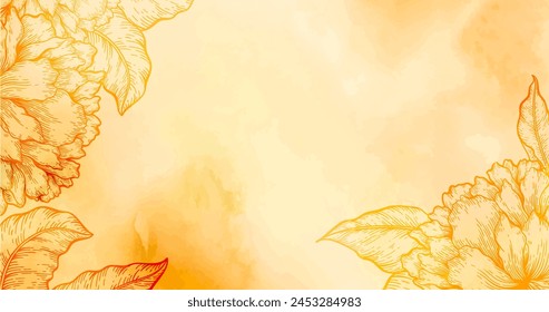Watercolor background with hand drawn elements vector design in eps 10