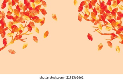 Watercolor background illustration of autumn leaves