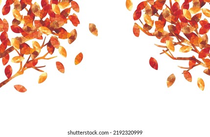 Watercolor background illustration of autumn leaves