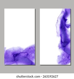 Watercolor background. Lavender color. Beautiful blurred watercolor background for your design and decoration . Watercolor cards. Set of postcards.  