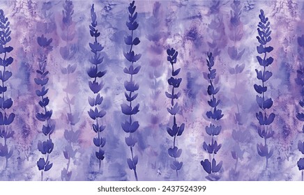 watercolor background with lavender flowers	
