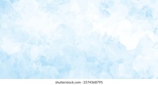  Watercolor background with light splashes for artistic banner, template postcard design abstract cloudy and fresh blue sky and clouds watercolor background 