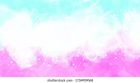 Watercolor background on canvas. Colorful background color splash. Paint splatter pink. Pastel watercolor background. Spring pastel watercolor. Textured watercolour paper. Watercolor paper background.