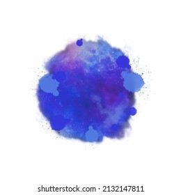 Watercolor background. Paint Splashes backdrop. Round coloful shape for t shirt print, sublimation, quotes, digital projects. Vector illustration.