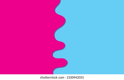 Watercolor background with pink and blue drops on the shore 