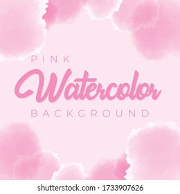 Watercolor background with pink cloud concept