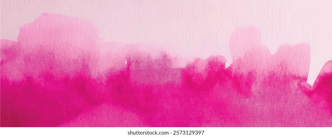 Watercolor background with pink gradient. The background features textured, artistic style with pink hues. Soft pink tones dominate the background. Minimal watercolor paint texture background vector