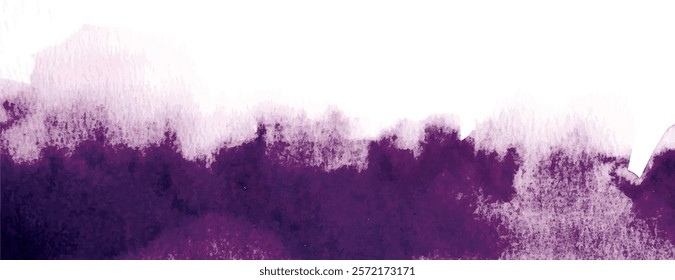 Watercolor background with a purple background blending into white. The background features a soft, textured purple and white gradient. Minimal watercolor paint texture background vector