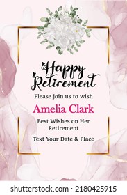 Watercolor Background Retirement Greeting Card