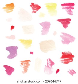 Watercolor background set. Colorful vector illustration.