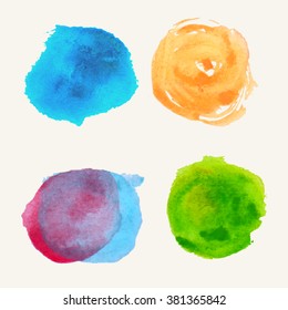 Watercolor background set. Template for your design. Vector illustration